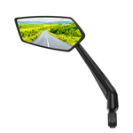 Single adjustable bike handlebar mirror with long swivel arm and wide glass surface