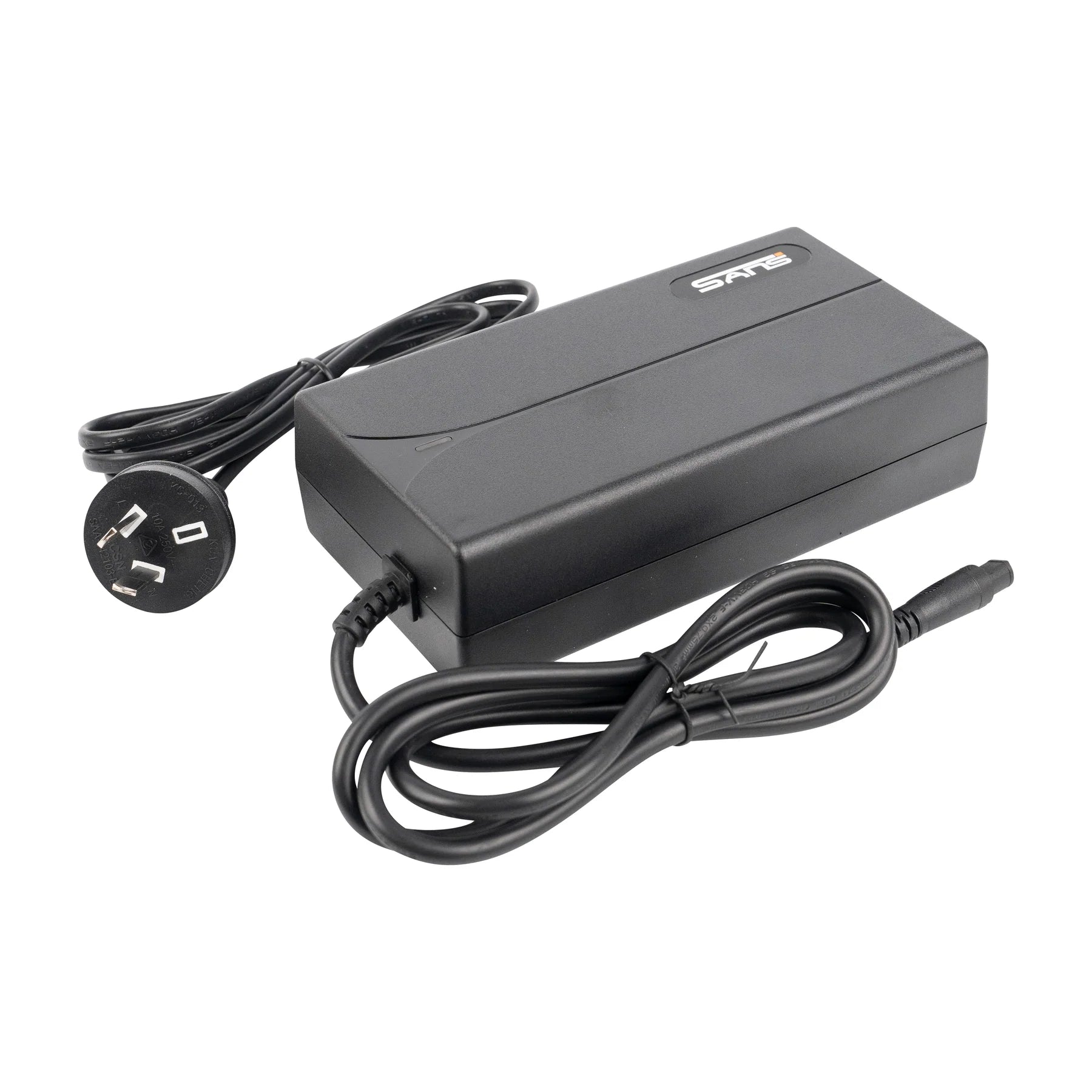 48V ebike charger connector and cable detail for safe battery charging
