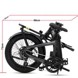 Miniwave folding ebike geometry and frame dimensions diagram