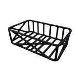 Black wire basket on a white background