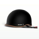 Black helmet with brown rim and visible brand name on a white background #color_space-black