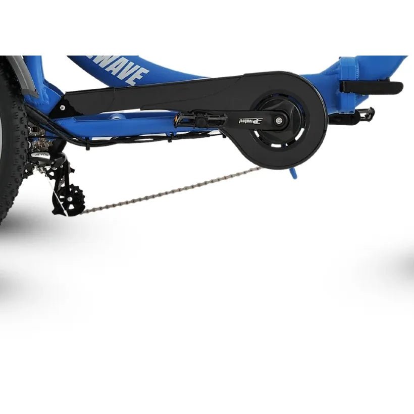 Chain Cover for Ridewave Platypus Electric Trike shown fitted on a Ridewave electric trike