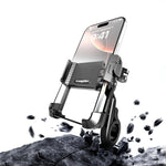 EasyDo ED3542 aluminium bike phone holder mounted on handlebar holding a smartphone