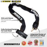 Etook ET655 chain lock features: EVA lock sleeve, fully enclosed lock head, integrated bolt design