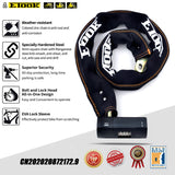 Etook ET655 9mm hardened square steel chain lock, weather resistant