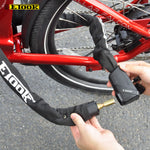 Locking an e-trike wheel with the Etook ET655K chain lock