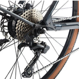 Rear hub motor and drivetrain detail of the Ridewave Glide Road electric bike