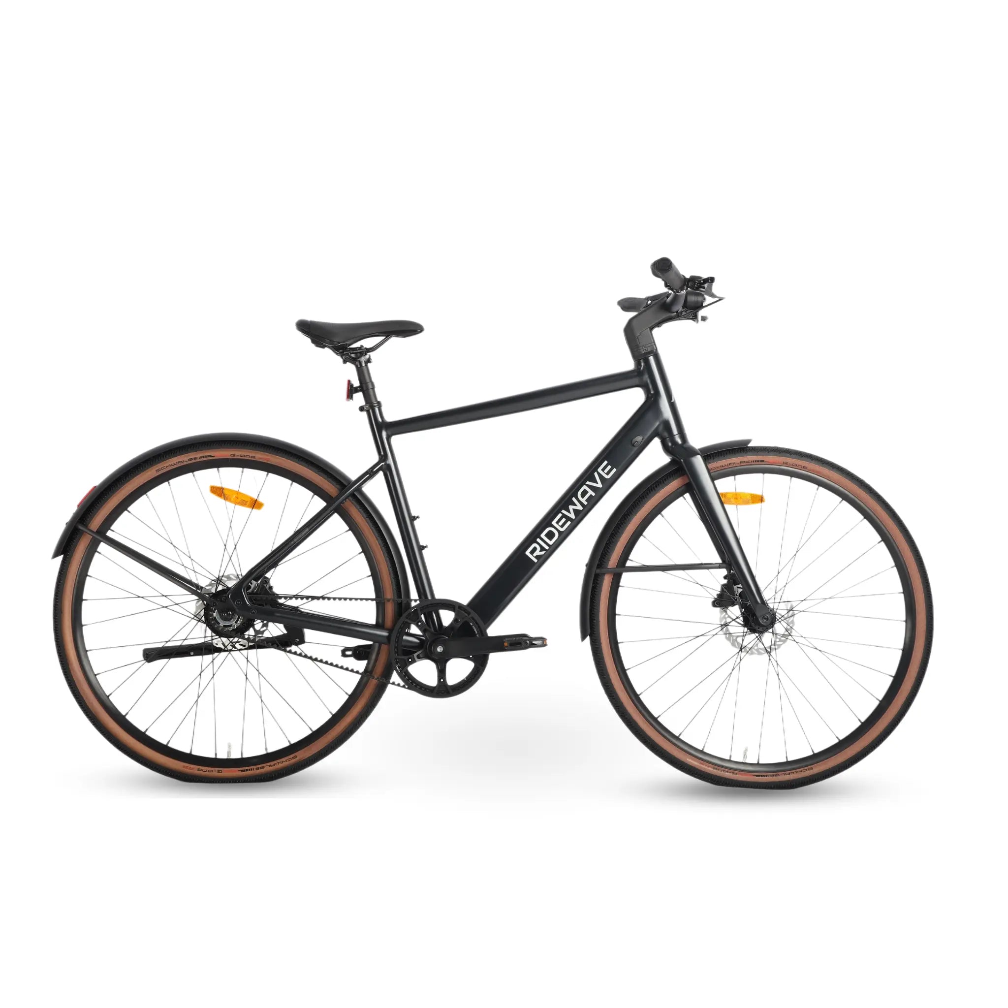 Angled side view of the Ridewave Glide Road electric bike