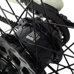 Rear wheel, drivetrain and hub motor detail on the Ridewave Glide Road ebike