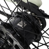 Rear wheel, drivetrain and hub motor detail on the Ridewave Glide Road ebike