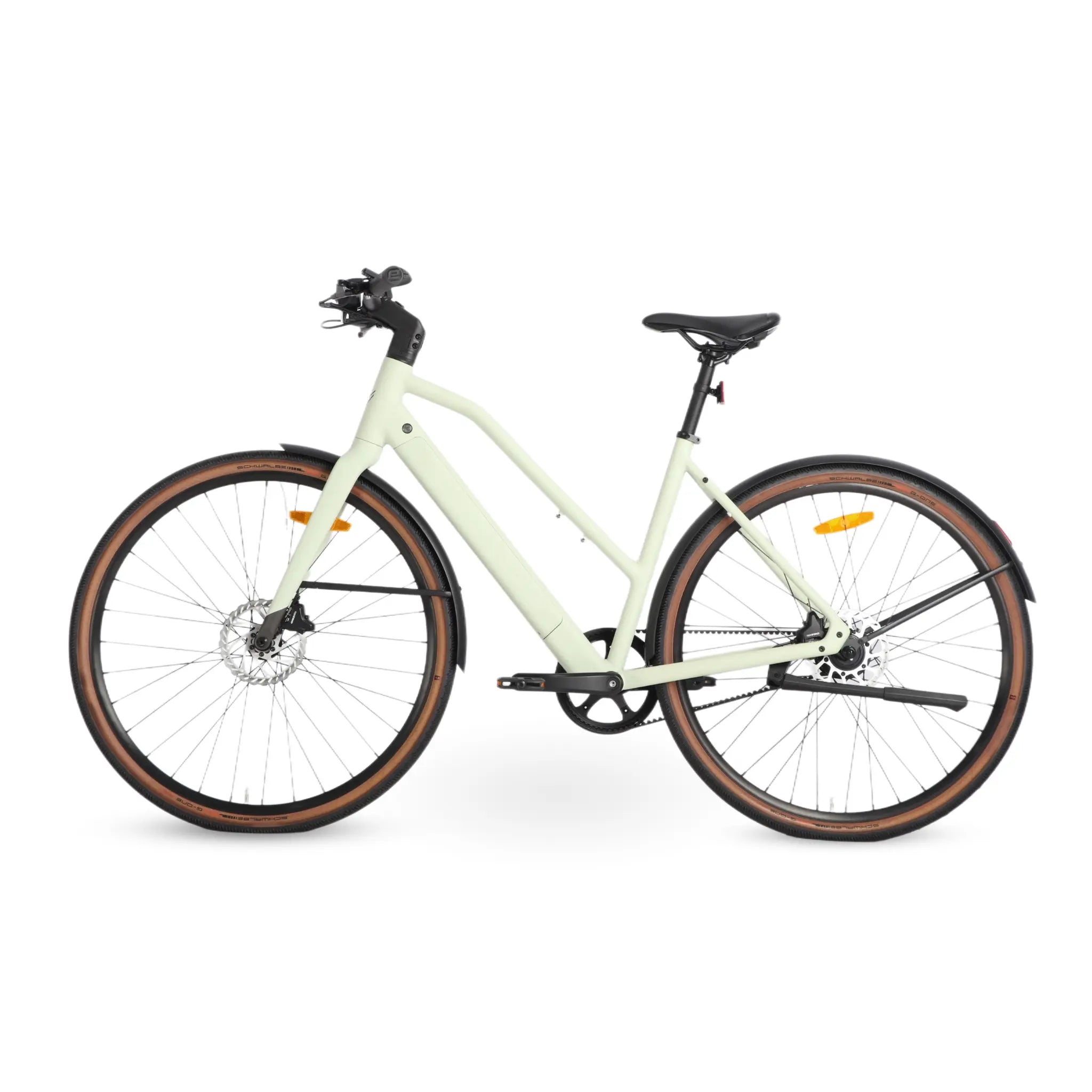 Side view of the Ridewave Glide Road ebike showing the slim road bike geometry
