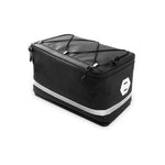 Insulated bike cooler bag with structured design and zipper closure, ideal for daily shopping and commuting by e-bike