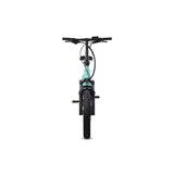 #color_aqua Miniwave folding ebike front view in aqua with wide fat tyres