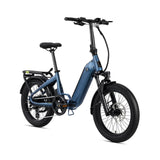 #color_slate-blue Miniwave folding ebike in slate blue with fat tyres, compact electric bike