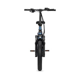 #color_slate-blue Miniwave folding ebike front view in slate blue with wide fat tyres