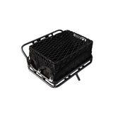 Front bike basket with cargo net installed on ebike