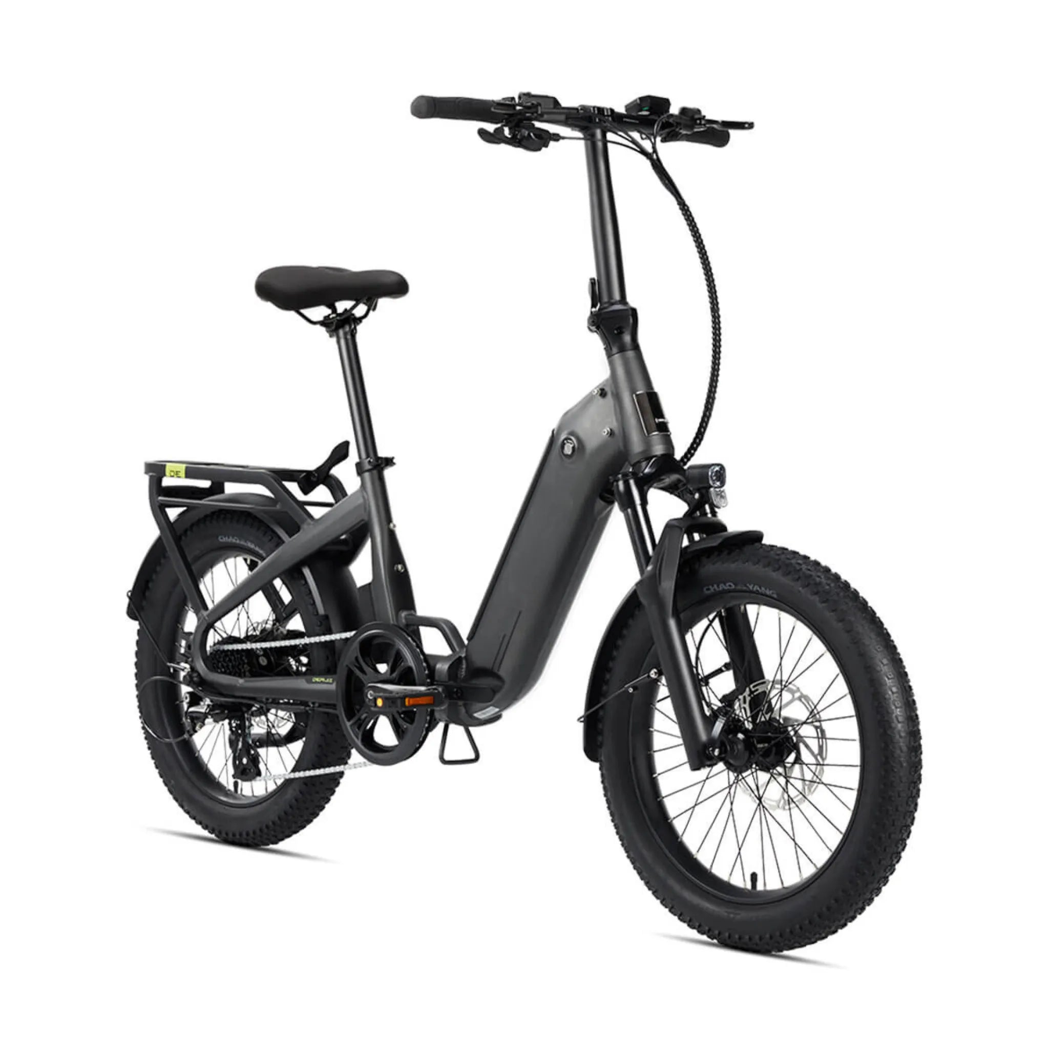 #color_graphite Miniwave folding electric bike side view in graphite colour