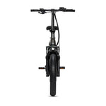 #color_graphite Miniwave folding ebike front view in graphite with fat tyres