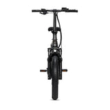 #color_graphite Miniwave folding ebike front view in graphite with fat tyres