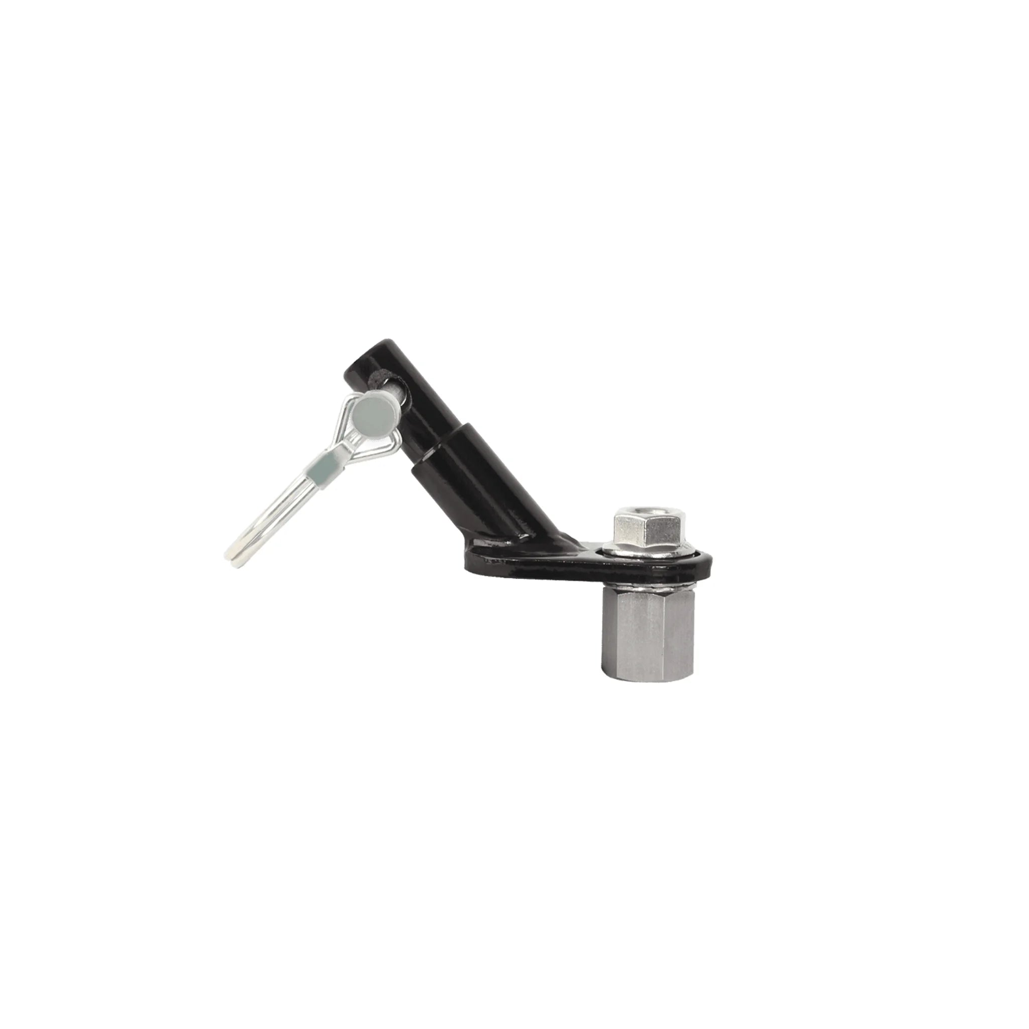 bike trailer hitch showing secure pin connection to trailer arm