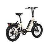 #color_warm-grey Miniwave folding electric bike side view in warm grey, fat tyre ebike