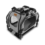 Rear rack bike pet carrier with bag mounted on electric bike