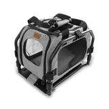 Rear rack bike pet carrier with bag mounted on electric bike