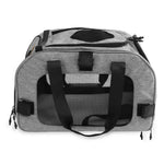 Bike pet carrier bag with padded interior and ventilation panels