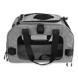 Bike pet carrier bag with padded interior and ventilation panels