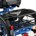 Ridewave Platypus sky blue folding electric trike rear cargo basket close-up #color_sky-blue