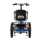 Ridewave Platypus sky blue folding electric trike rear view with cargo basket and tail lights #color_sky-blue