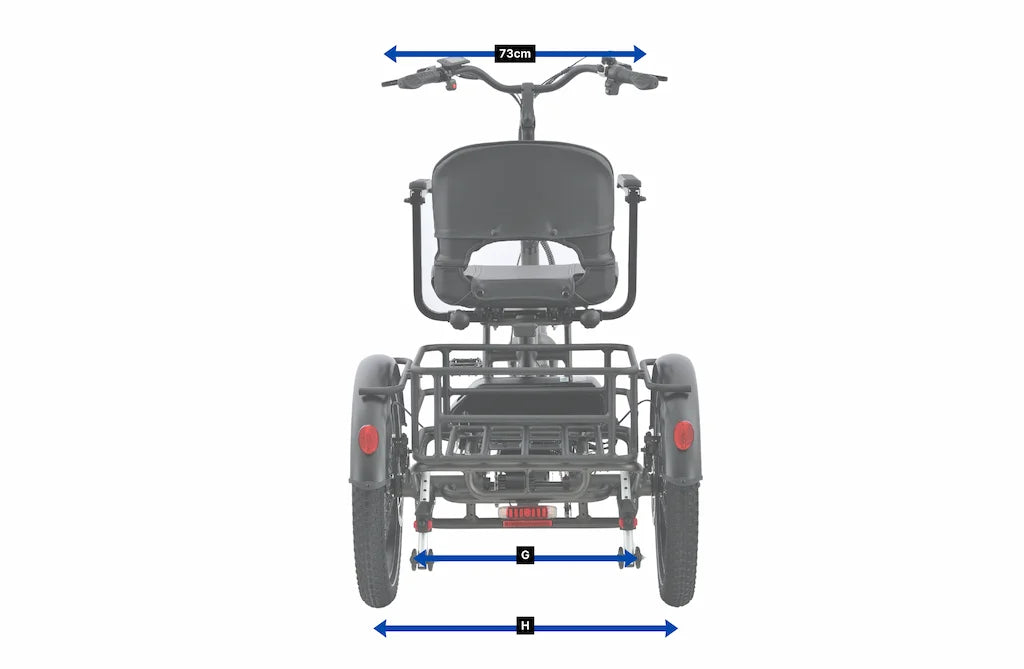 MiniWave ebike additional dimensions and sizing diagram