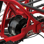 Ridewave Quokka red electric trike rear hub motor and frame close-up #color_red