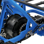 Ridewave Koala sky blue electric trike rear motor and axle close-up #color_sky-blue