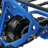Ridewave Koala sky blue electric trike rear motor and axle close-up #color_sky-blue