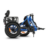 Ridewave Koala sky blue electric trike folded side view for storage #color_sky-blue