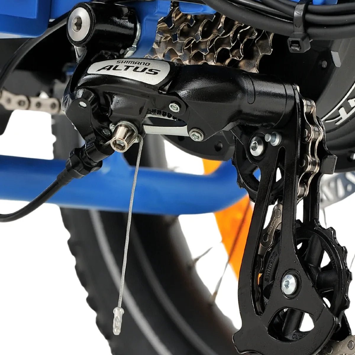 Shimano 7-Speed Rear Derailleur shown fitted on a Ridewave electric trike