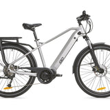 Urban mid drive ebike for city commuting with clean step-over frame design