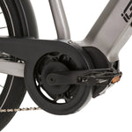 Mid drive motor on urban ebike for smooth pedal assist and efficient power delivery