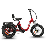 Ridewave Wallaby Plus red electric trike side view with rear cargo basket #color_red