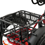 Ridewave Wallaby Plus red electric trike rear cargo basket close-up #color_red