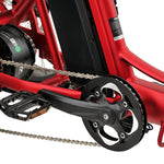 Ridewave Wallaby Plus red electric trike chainring and crank close-up #color_red