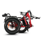 Ridewave Wallaby Plus red electric trike folded side view for storage #color_red